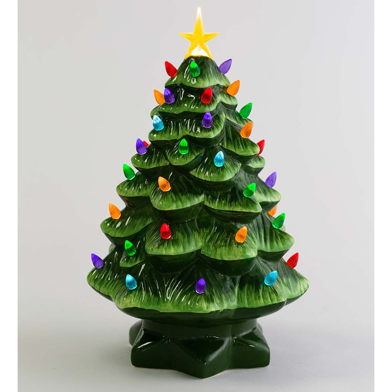 Plow & Hearth Lighted Ceramic Christmas Tree & Reviews Wayfair